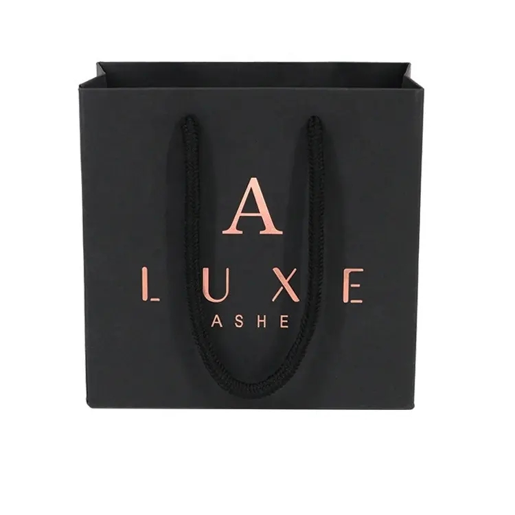 Strong Fashion Luxury Gift Shopping Packaging Custom Paper Bag With Rope Handles